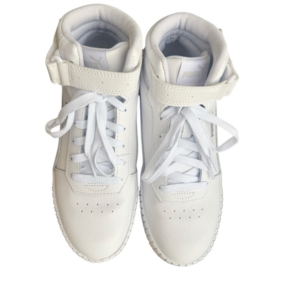 Puma Carina 2.0 Mid Sneakers White Silver Leather US Woman’s Size: 8.5 - Picture 7 of 10